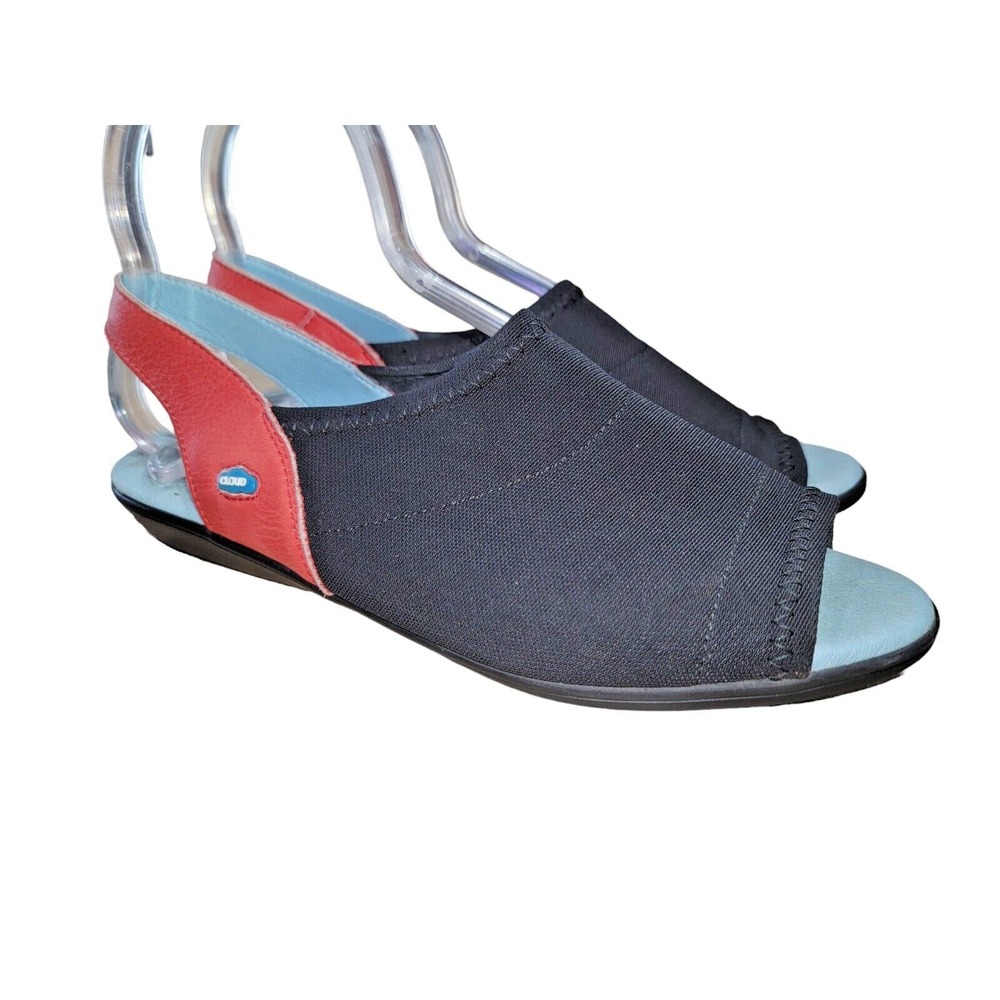 Cloud Womens Cuteness Black Red Strappy Sandals Slingback EU 39 US 8 8.5 Comfort